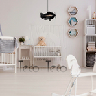 Luminária Pendente Madeira Avião Teco Teco Infantil E27 Preto