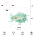Luminária Pendente Madeira Avião Teco Teco Infantil E27 Verde