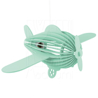 Luminária Pendente Madeira Avião Teco Teco Infantil E27 Verde