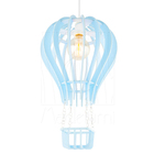 Luminária Pendente Madeira Balão 45cm Azul Claro Infantil