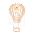 Luminária Pendente Madeira Balão 45cm Soquete E27 Infantil Pe