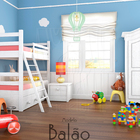 Luminária Pendente Madeira Balão 45cm Verde Claro Infantil