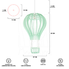 Luminária Pendente Madeira Balão 45cm Verde Claro Infantil