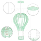Luminária Pendente Madeira Balão 45cm Verde Claro Infantil