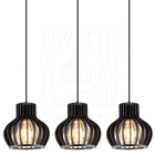 Luminária Pendente Madeira Circus 15cm 3 Unidades Preto