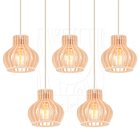 Luminária Pendente Madeira Circus 15cm E27 5 Unidades Pessego