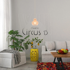 Luminária Pendente Madeira Circus 15cm E27 5 Unidades Pessego