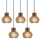 Luminária Pendente Madeira Circus 15cm E27 5 Unidades Rústico