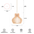 Luminária Pendente Madeira Circus 15cm Soquete E27 Pessego