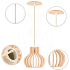 Luminária Pendente Madeira Circus 15cm Soquete E27 Pessego