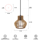 Luminária Pendente Madeira Circus 15cm Soquete E27 Rústico
