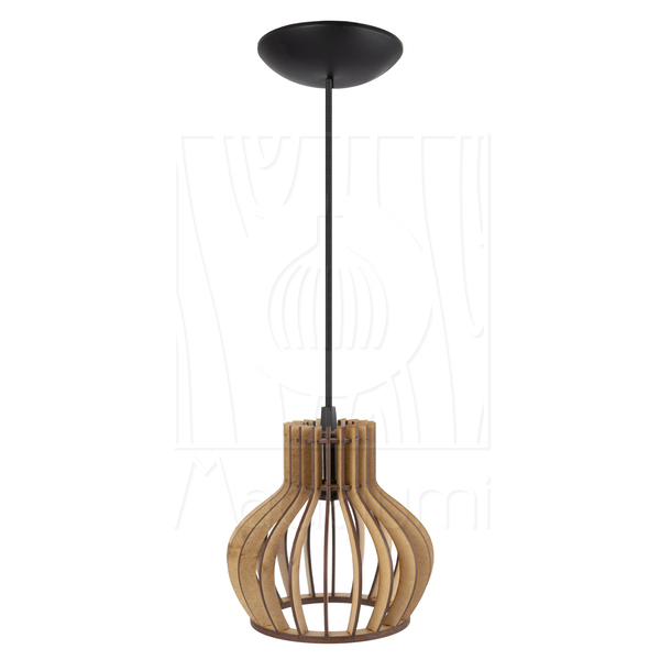 Luminária Pendente Madeira Circus 15cm Soquete E27 Rústico