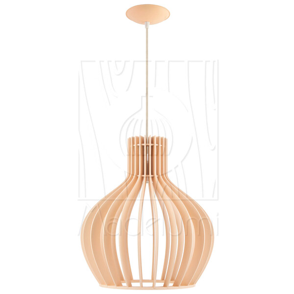 Luminária Pendente Madeira Circus 35 E27 Pessego