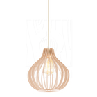 Luminária Pendente Madeira Gota 25cm E27 Pessego Sala