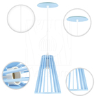 Luminária Pendente Madeira Koni E27 3 Unidades Azul Claro