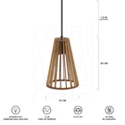 Luminária Pendente Madeira Koni E27 3 Unidades Rústico