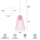 Luminária Pendente Madeira Koni Escritório E27 3 Unidades Ros