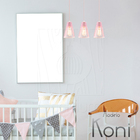 Luminária Pendente Madeira Koni Sala 5 Unidades Rosa Claro