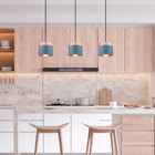 Luminária Pendente Madeira Lagos E27 Bivolt Cinza p/ Quarto,