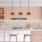 Luminária Pendente Madeira Lagos E27 Bivolt Cobre p/ Quarto,