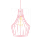 Luminária Pendente Madeira Laurel 30cm Rosa Claro E27 Sala