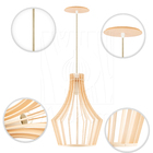 Luminária Pendente Madeira Laurel 30cm Soquete E27 Sala Pesse