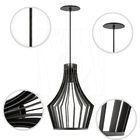 Luminária Pendente Madeira Laurel 30cm Soquete E27 Sala Preto