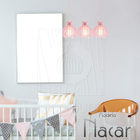Luminária Pendente Madeira Nacar 18cm 3 Unidades Rosa Claro