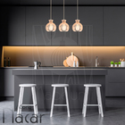 Luminária Pendente Madeira Nacar 18cm 5 Unidades Pessego