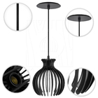 Luminária Pendente Madeira Nacar 18cm 5 Unidades Preto