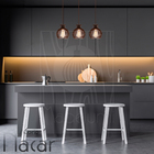 Luminária Pendente Madeira Nacar 18cm  E27 Sala 3 Unidades Ma