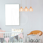 Luminária Pendente Madeira Nacar 18cm  E27 Sala 3 Unidades Pe