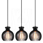 Luminária Pendente Madeira Nacar 18cm  E27 Sala 3 Unidades Pr