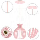 Luminária Pendente Madeira Nacar 18cm  E27 Sala 3 Unidades Ro