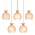 Luminária Pendente Madeira Nacar 18cm E27 Sala 5 Unidades Pes