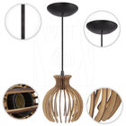 Luminária Pendente Madeira Nacar 18cm Soquete E27 Sala Rústico