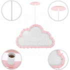 Luminária Pendente Madeira Nuvem 50cm Rosa Claro Infantil