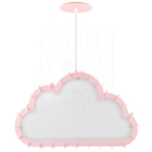 Luminária Pendente Madeira Nuvem 50cm Rosa Claro Infantil