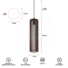 Luminária Pendente Madeira Paladio G E27 Sala Mesa Jantar Mar