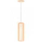 Luminária Pendente Madeira Paladio M E27 Pessego Sala