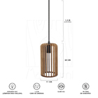 Luminária Pendente Madeira Paladio P 3 Unidades Rústico