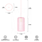 Luminária Pendente Madeira Paladio P 5 Unidades Rosa Claro