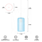 Luminária Pendente Madeira Paladio P E27 Azul Claro Sala