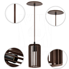 Luminária Pendente Madeira Paladio P E27 Marrom Sala