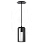 Luminária Pendente Madeira Paladio P E27 Preto Sala