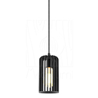 Luminária Pendente Madeira Paladio P E27 Preto Sala