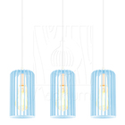 Luminária Pendente Madeira Paladio P E27 Sala 3 Unidades Azul