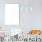 Luminária Pendente Madeira Paladio P E27 Sala 3 Unidades Azul