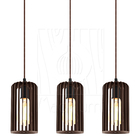 Luminária Pendente Madeira Paladio P E27 Sala 3 Unidades Marr