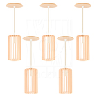 Luminária Pendente Madeira Paladio P E27 Sala 5 Unidades Pess